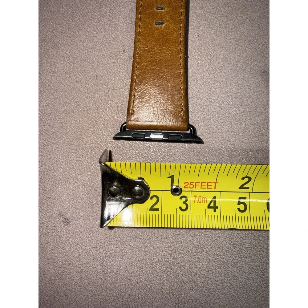 Genuine Leather Apple Watch Band Brown 42mm 44mm 45mm Black‎ Buckle Strap